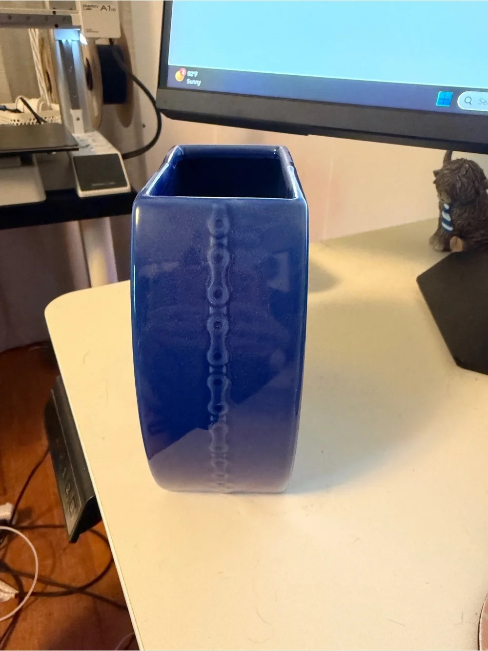 Yamaha Motorsports Blue Ceramic Desk Decor
